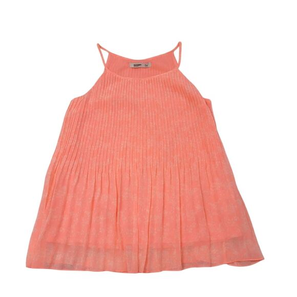 NEW Old Navy Peach Floral Chiffon Pleated A-line Sleeveless Tank Top Size Small - Picture 6 of 9